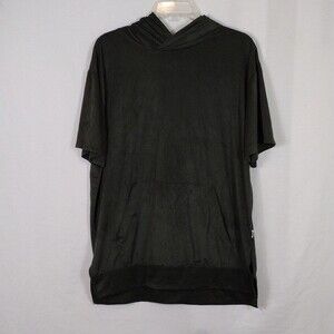 EPTM  Medium Velvety hooded short sleeve shirt Deep Hunter Green